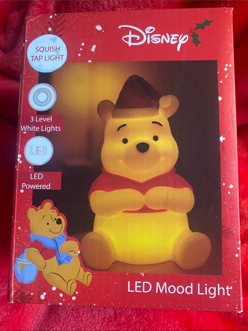 😎6/$50😎 Disney Winnie the Pooh Christmas Squishy Tap LED Mood Light💡Night Santa
